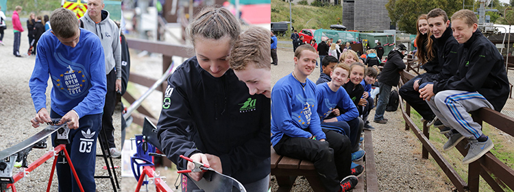 Racers getting their skis ready for racing