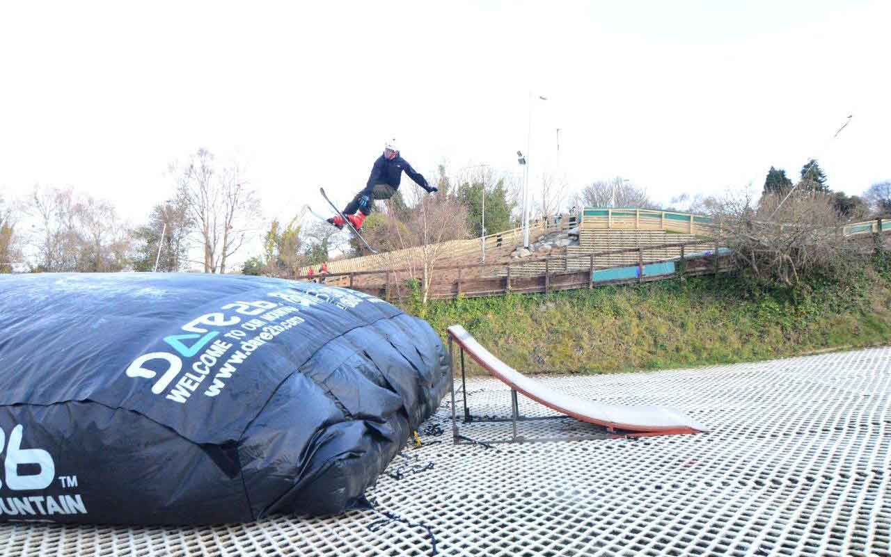 Ski jump into big bag on WSD at SCI