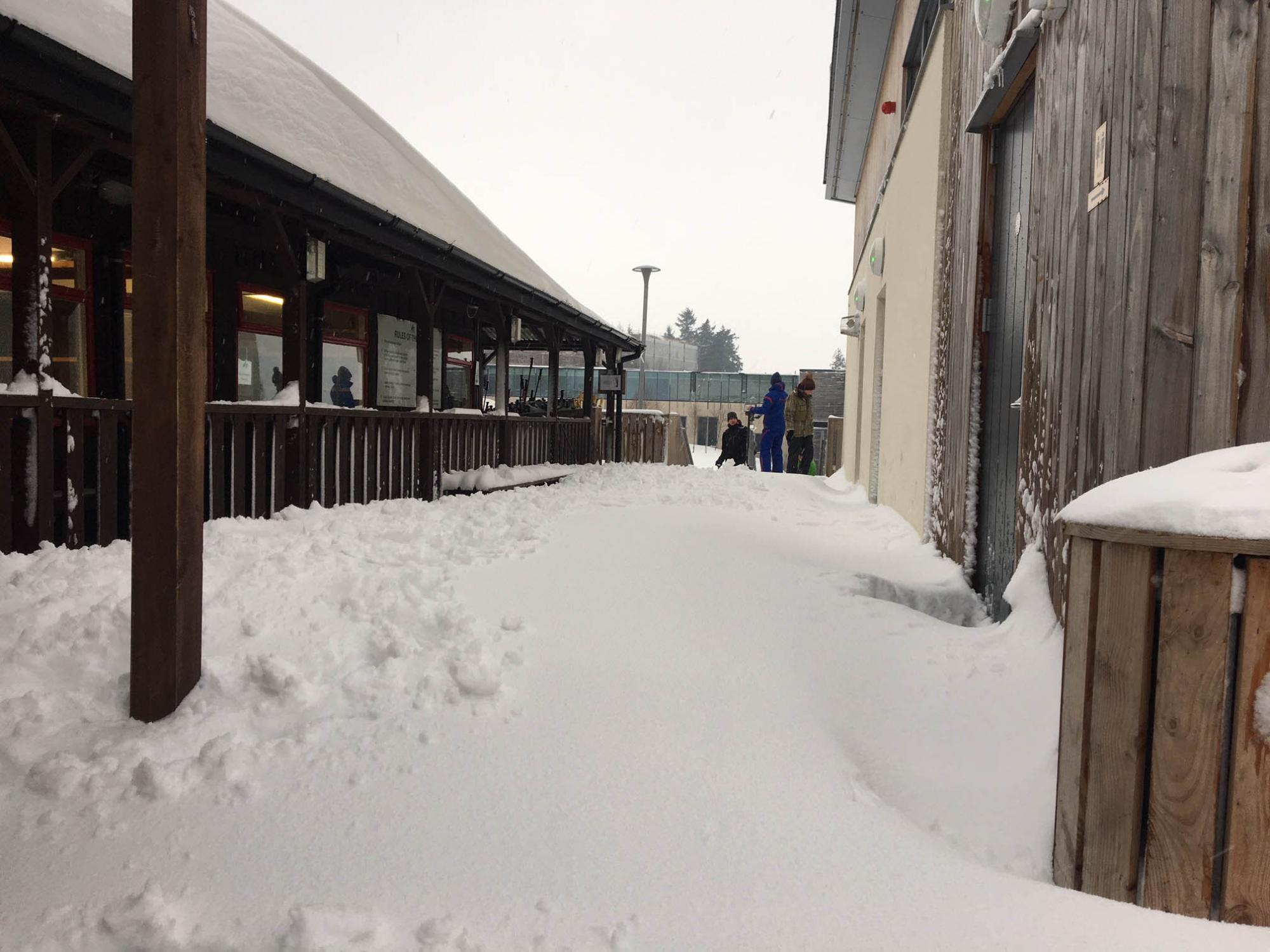 Lots of snow around the club house